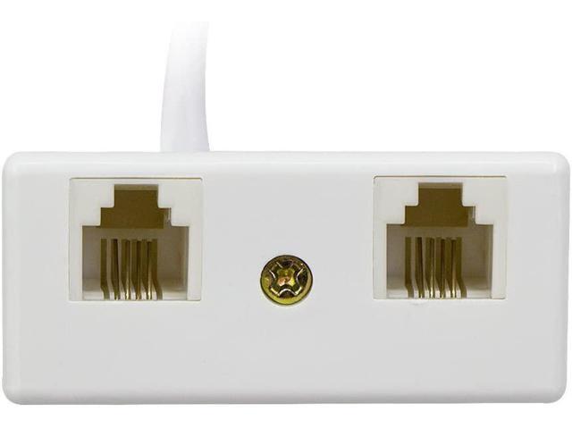 [RJ11 Telephone Adapter] SINCODA 3PCS 2-Way RJ11 6P4C Telephone Plug to RJ11 6P4C Socket Adapter and Splitter for Landline Telephone