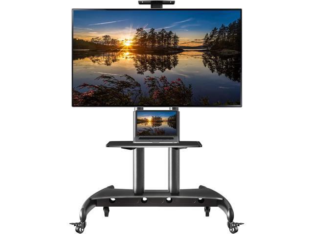 NB North Bayou Mobile TV Cart TV Stand with Wheels for 55' - 85' Inch LCD LED OLED Plasma Flat Panel Screens up to 200lbs AVA1800-70-1P (Black)