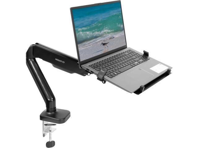 Mount-It! Laptop Desk Mount Arm with Gas Spring Full Motion Adjustable Laptop Arm Mount for 11-17 Inch Laptops Ergonomic Desk Stand with Clamp,...