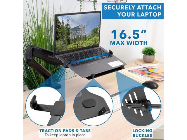 Mount-It! Laptop Desk Mount Arm with Gas Spring Full Motion Adjustable Laptop Arm Mount for 11-17 Inch Laptops Ergonomic Desk Stand with Clamp,...