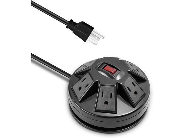 KMC 6-Outlet Surge Protector Power Strip with 2 USB (2.4A), Overload Protection, 15A 14AWG 6-Foot Cord Wire Extension Universal Socket