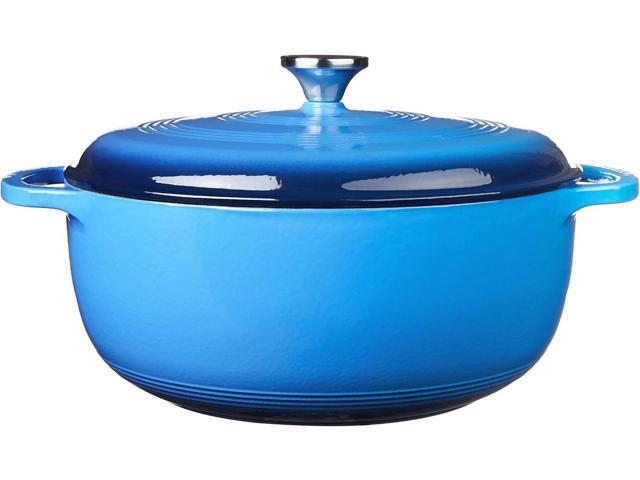 Lodge 7.5 Quart Enameled Cast Iron Dutch Oven with Lid Dual Handles Oven Safe up to 500° F or on Stovetop - Use to Marinate, Cook, Bake,...