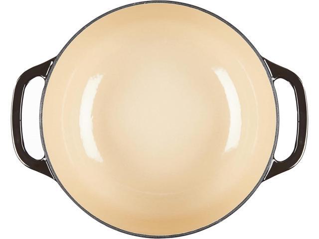 Lodge 6 Quart Enameled Cast Iron Dutch Oven with Lid Dual Handles Oven Safe up to 500° F or on Stovetop - Use to Marinate, Cook, Bake,...