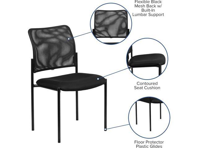 Flash Furniture Jana Comfort Black Mesh Stackable Steel Side Chair