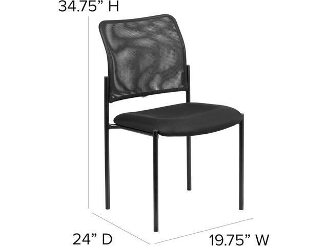 Flash Furniture Jana Comfort Black Mesh Stackable Steel Side Chair