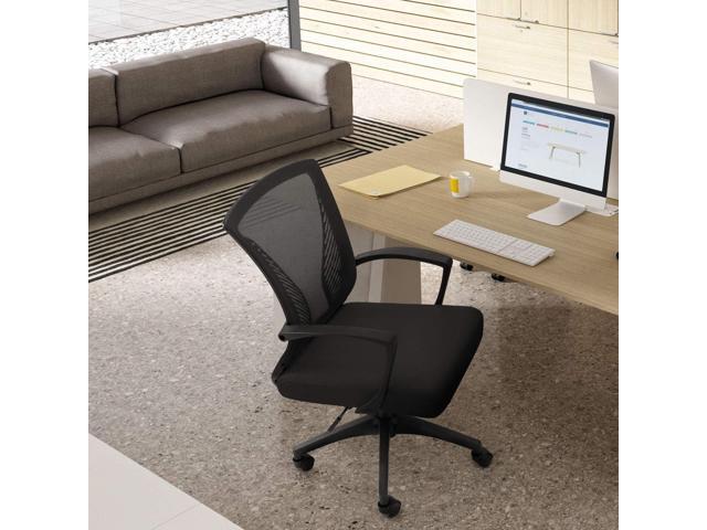 VICTONE Home Office Desk Chair Task Mid Back Mesh Office Chair Ergonomic Swivel Lumbar Support Desk Computer Chair (Black)