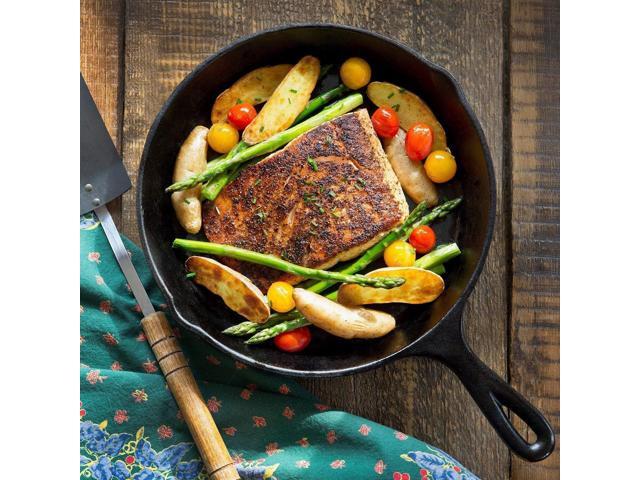 Cast Iron Skillet 3-Piece Set - Heavy-Duty Professional Restaurant Chef Quality Pre-Seasoned Pan Cookware Set - 10', 8', 6' Pans - For Frying,...