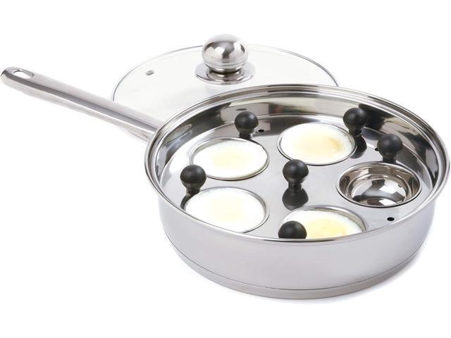Norpro Stainless Steel Egg Poacher/Skillet Set, 10', Silver, 1 Liters