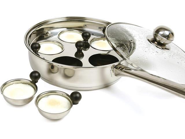 Norpro Stainless Steel Egg Poacher/Skillet Set, 10', Silver, 1 Liters