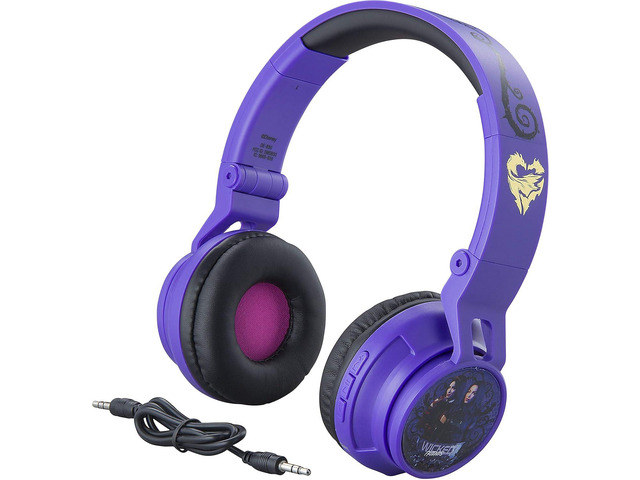 eKids Descendants Kids Bluetooth Headphones for Kids Wireless Rechargeable Foldable Bluetooth Headphones with Microphone Kid Friendly Sound and...
