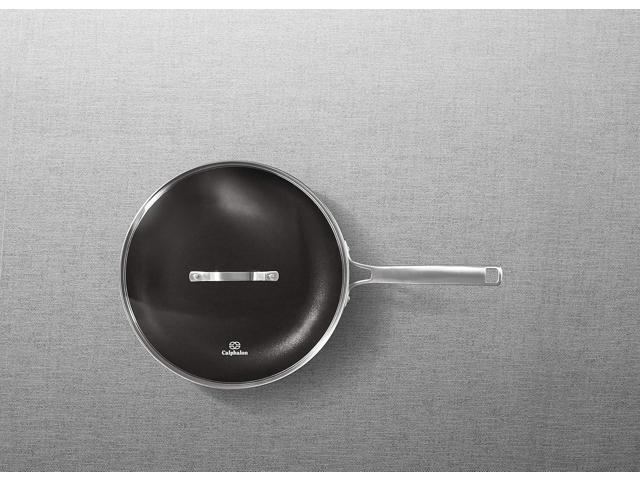 Calphalon Nonstick Frying Pan with Lid and Stay-Cool Handles, Dishwasher Safe, 12-Inch, Grey