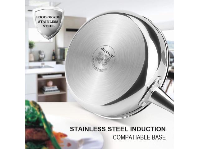 Duxtop Whole-Clad Tri-Ply Stainless Steel Saute Pan with Lid, 3 Quart, Kitchen Induction Cookware