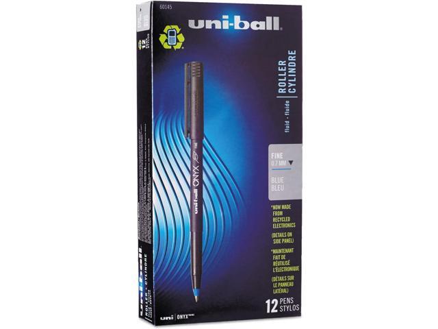 Uniball Onyx Rolling Ball Pen.7mm, Blue Ink, 12 Pack