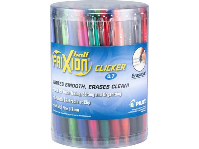 PILOT FriXion Clicker Erasable, Refillable & Retractable Gel Ink Pens, Fine Point, Assorted Color Inks, 36-Pack Tub (14360)