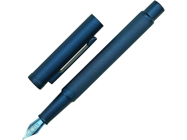 Hongdian Dark Blue Forest Fountain Pen Extra Fine Nib 0.38mm Beautiful Tree Texture Excellent Metal Writing Pen