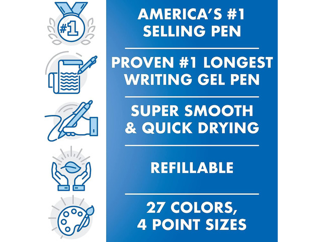 Pilot G2 Premium Gel Roller Pens, Extra Fine Point 0.5 mm, Blue Ink Pens Extra Fine Point, Pack of 12 - Ideal for School, Journaling, and Office...