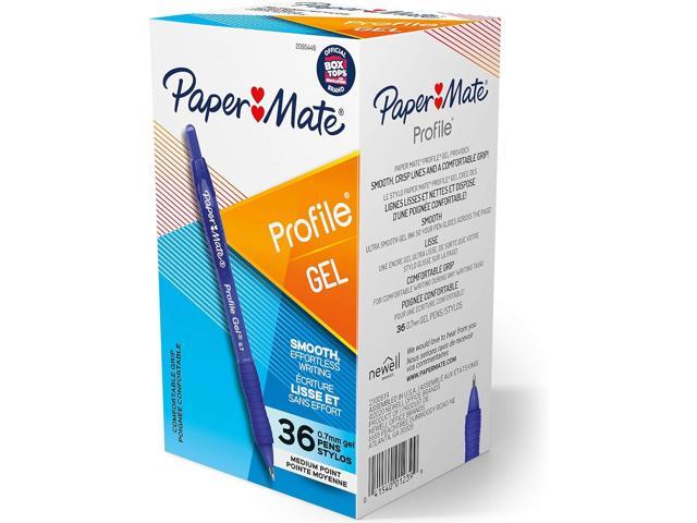 Paper Mate Gel Pen Profile Retractable Pen 0.7mm Blue 36 Count