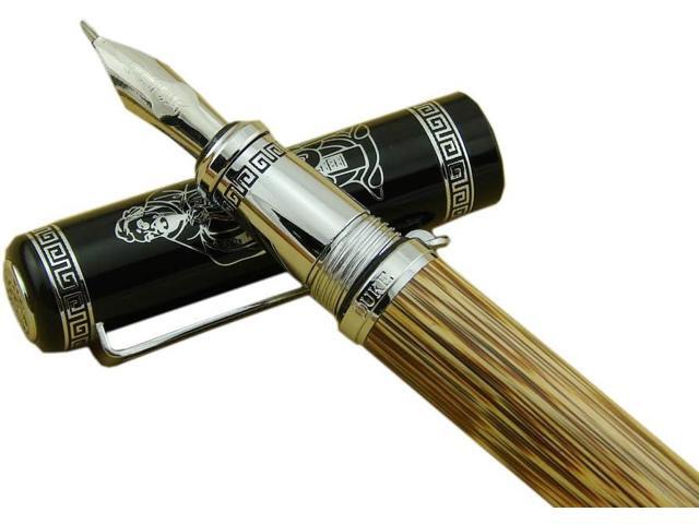 Lanxivi Duke 551 Confucius Fude Nib Fountain Pen Bent Nib Natural Bamboo Medium to Broad Art Handwriting Drawing Calligraphy Pen