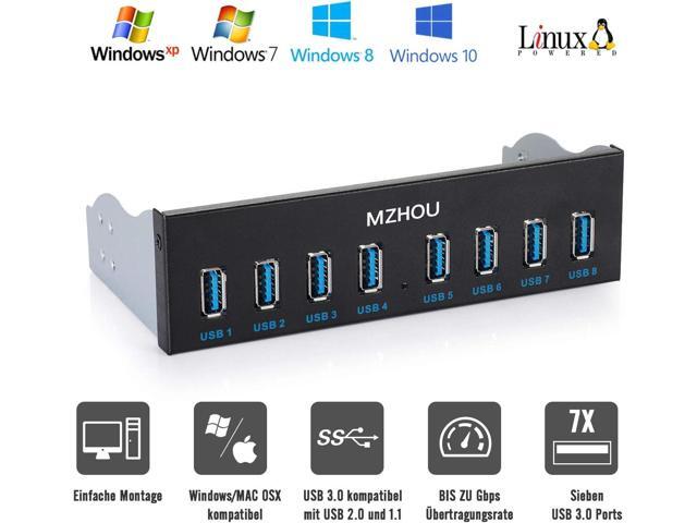 Front Panel USB 3.0 Hub 8 Port,19 Pin to 8 Port USB 3.0 Hub for PC, USB Flash Drives, Transfer Speed up to 5 Gbps, Fits Any 5.25 Computer Case...