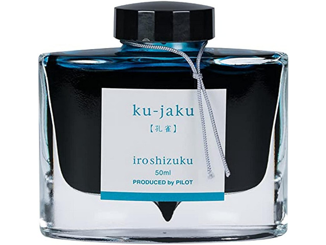 PILOT Iroshizuku Bottled Fountain Pen Ink, Ku-Jaku, Peacock (Turquoise) 50ml Bottle (69213)