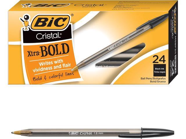 BIC Cristal Xtra Bold Ballpoint Pen, Bold Point (1.6mm) For Vivid And Dramatic Lines, Black, 24-Count (Pack of 18, 432 Count Total)