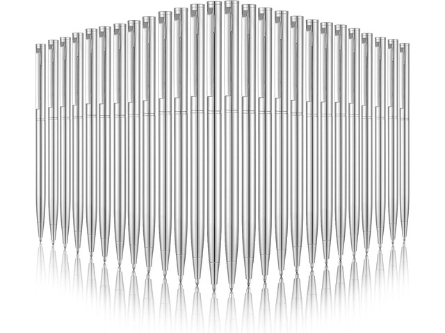 26 Pieces Slim Metallic Retractable Ballpoint Pens 1 mm Medium Point Black Ink Pen Nice Present for Wedding Business Office Supplies Teachers...