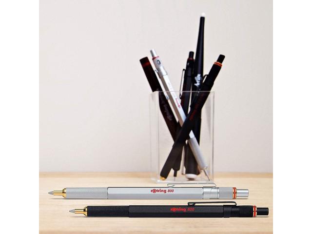 Rotring 800 Retractable Ballpoint Pen, Medium Point, Silver
