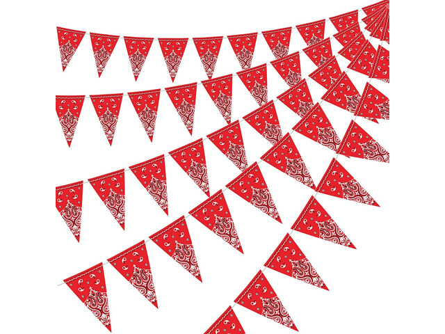 Boao 5 Pack Western Cowboy Party Decorations Bandana Pennant Banner Wild West Decor Western Cowboy Themed Yee Haw Country Party Decoration Supplies...