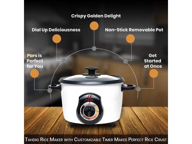 Pars Automatic Persian Rice Cooker - Tahdig Rice Maker Perfect Rice Crust, 5 Cup