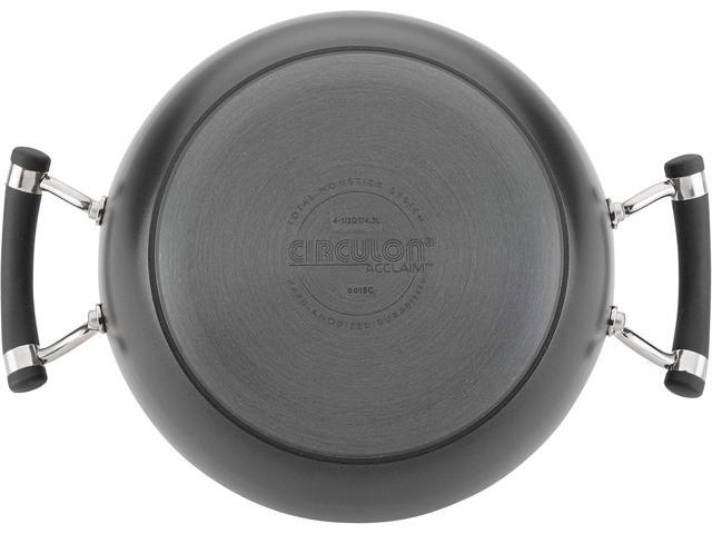 Circulon Acclaim Hard Anodized Nonstick Casserole Dish/Casserole Pan with Lid - 4.5 Quart, Black