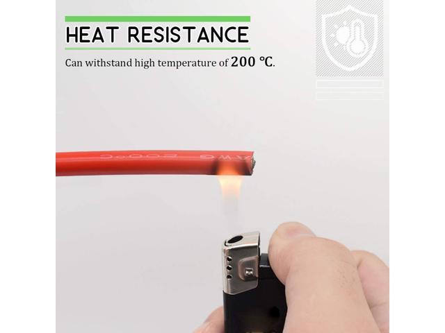 Hilitchi 10 Gauge 12Feet Silicone Wire High Temperature Resistant Super Soft Flexible Silicone Wire [6ft Red and 6ft Black] (10 AWG)