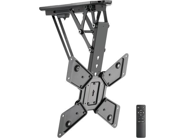 Mount-It Motorized Ceiling TV Mount With Remote, Electric Flip Down Pitched Roof Mount Fits 32, 37, 40, 47, 50 and 55 Inch Flat Screen TVs and...