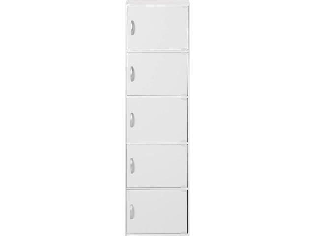 HODEDAH IMPORT Bookcase, White, 5 Door