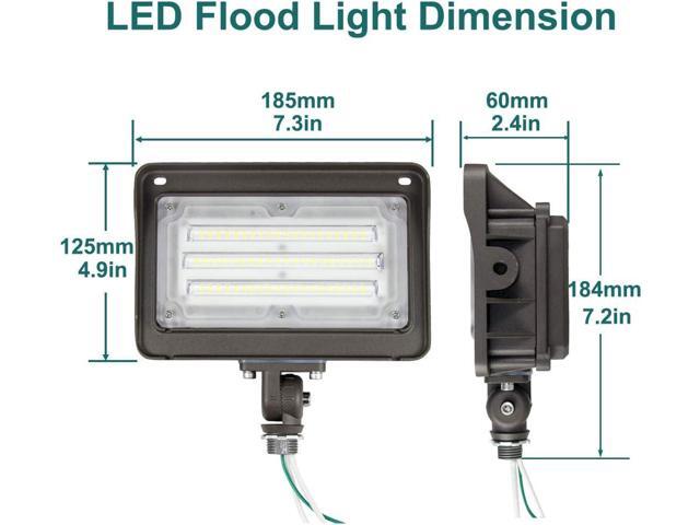 LED Flood Light Outdoor 50W, 6500LM (200W HPS/MH Equiv.) 5000K Daylight, Waterproof Knuckle Mount LED Outdoor Flood Lights for Garden Porch Yard,...