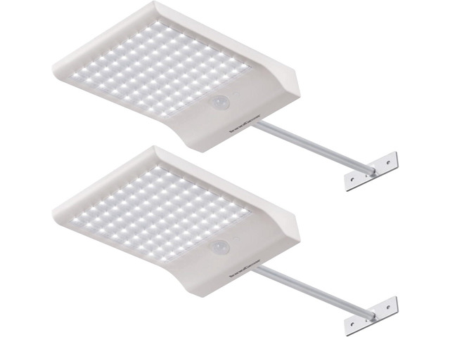 InnoGear Solar Gutter Lights Outdoor, 80 LED Wall Mount Lighting with Motion Sensor 4 Working Modes IP65 Waterproof 450 Lumens for Front Door Yard...