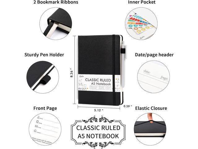 feela 18 Pack Journal Notebook for Work, Business Notebook Bulk Hardcover Lined Writing Journal with Pen Holder for Men Women Note Taking, with 18...