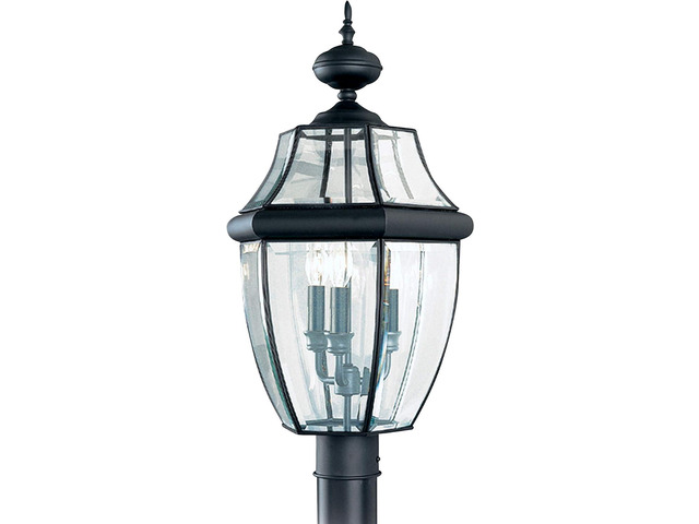 Sea Gull Lighting 8239-12 Lancaster Outdoor Post Lantern Outside Fixture, 24'' Height, Black