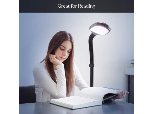 Brightech Litespan - Bright LED Floor Reading Lamp for Over Chair Crafts and Reading, Estheticians' Light for Lash Extensions, Adjustable Standing...