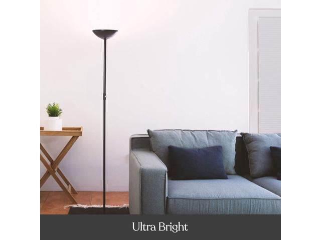 Brightech SkyLite LED Floor lamp, Torchiere Super Bright Floor Lamp for Living Rooms & Offices - 3 Way Dimmable Tall Lamp, High Lumen Standing Pole...