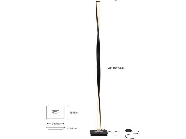 Brightech Helix LED Floor lamp, Bright Floor Lamp for Living Rooms & Bedrooms, 48' Tall Pole Lamp, Dimmable Standing Lamp - Black