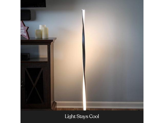 Brightech Helix LED Floor lamp, Bright Floor Lamp for Living Rooms & Bedrooms, 48' Tall Pole Lamp, Dimmable Standing Lamp - Black