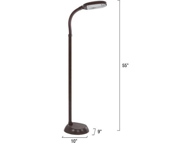 Lavish Home 72-1438 Brown Floor Full Spectrum Natural Sunlight Lamp with Bendable Neck-Reading, Craft, and Esthetician Light Woodgrain, 62.5'