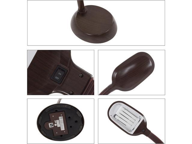 Lavish Home 72-1438 Brown Floor Full Spectrum Natural Sunlight Lamp with Bendable Neck-Reading, Craft, and Esthetician Light Woodgrain, 62.5'