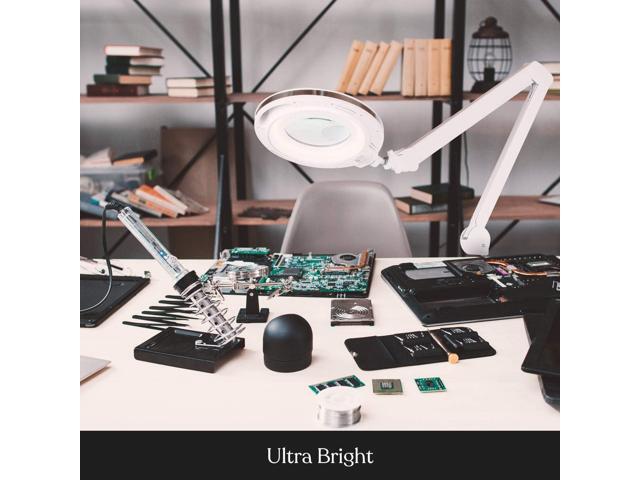 Brightech LightView Pro Magnifying Glass with Light and Stand, Magnifying Floor Lamp with a 6-Wheel Rolling Base for Facials, Lash Estheticians,...