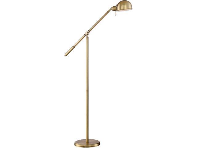 360 Lighting Dawson Traditional Task Pharmacy Light Floor Lamp Standing 55' Tall Antique Brass Metal Adjustable Balance Boom Arm Gold Shade Decor...