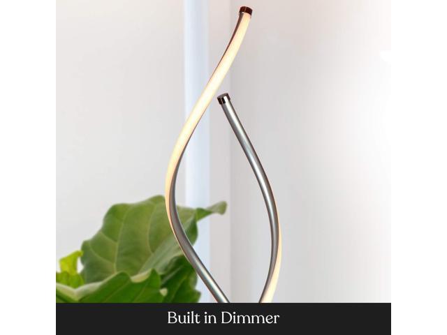 Brightech Embrace Dimmable LED Floor Lamp Modern Spiral Adjustable Standing Lamp for Living Rooms & Offices 2-in-1 Tall End Table Lamp for...