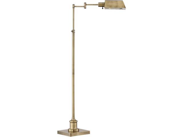 Regency Hill Jenson Traditional Farmhouse Metal Adjustable Pharmacy Floor Lamp Swing Arm 54' Tall Aged Brass Metal Shade Standing Pole Light for...