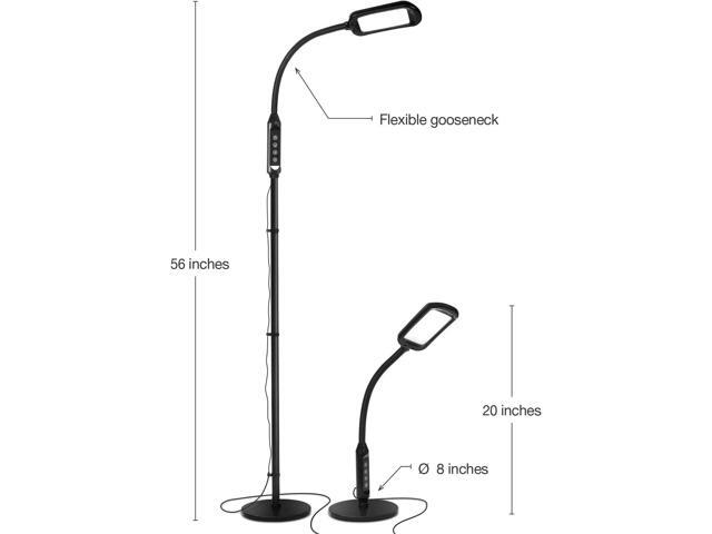 Brightech Litespan 2-in-1 LED Floor & Desk Lamp, Adjustable Height, Shades, Neck, Esthetician Light for Lashes, Portable Gooseneck Standing Lamp...