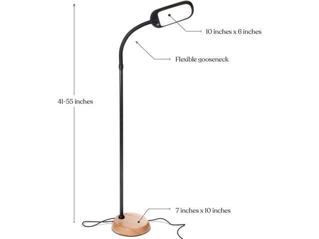 Brightech Litespan Slim LED Floor Lamp - Modern Reading Light Over Chair for Living Rooms & Offices, Tall With Adjustable Gooseneck, Crafts Work...