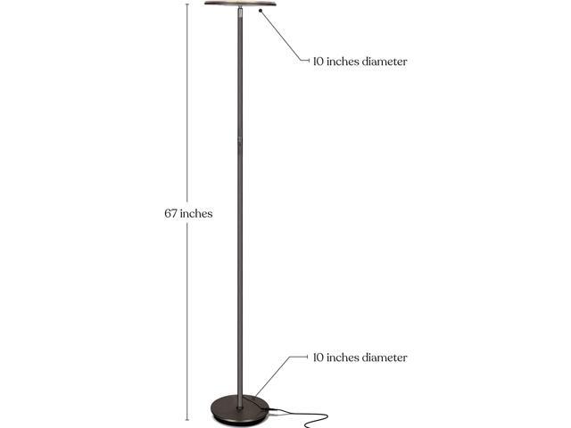 Brightech Sky Flux Dimmable LED Floor Lamp Super Bright Floor Lamp for Living Room and Offices Torchiere Standing Lamp with 3 Light Options, Tall...